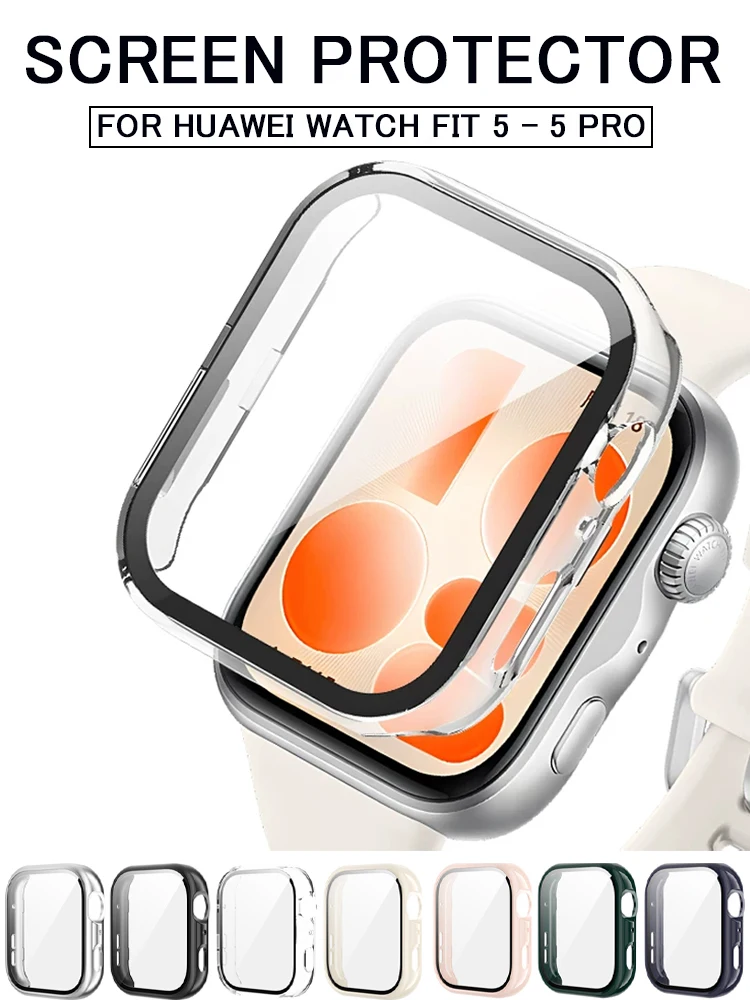 Case For HUAWEI Watch Fit 5/5 Pro Screen Protector Accessories Tempered Glass Bumper Cover huawei watch fit 4/4 Pro Protective