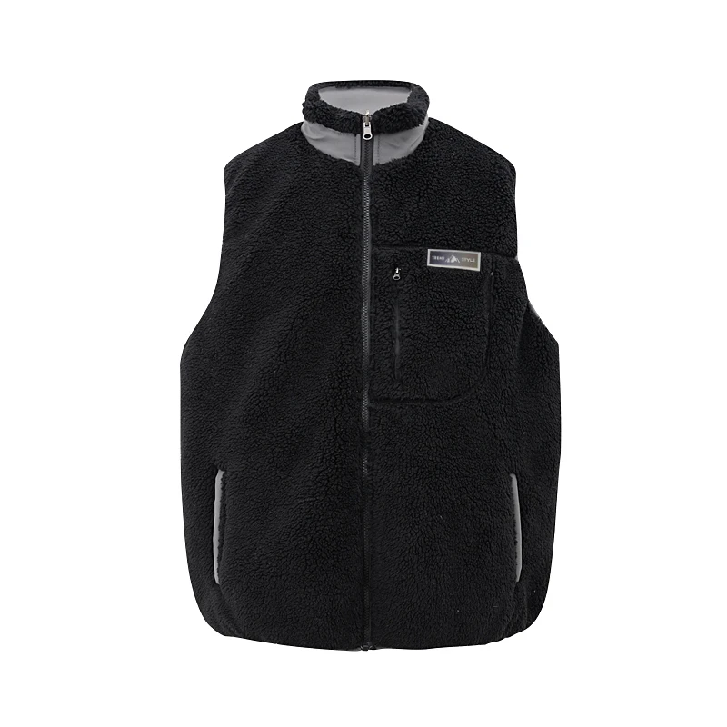 

Men's Oversize Sherpa Fleece Vest Reversib Sleeveless Jacket Loose Casual Coats Autumn&Winter Warm Outerwear with Zip Up Pockets