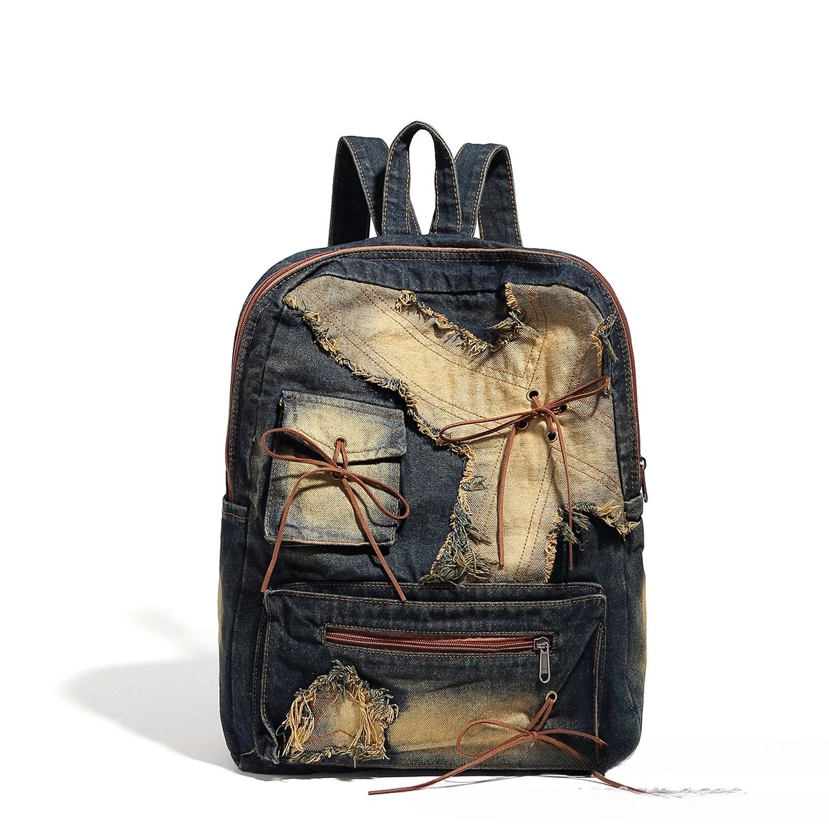 

Washed Denim Y2k Womens Backpack Large Capacity Hot Fashion Designer Big Travel Bag Girls Daypack Bagpack Casual Commuter Bag