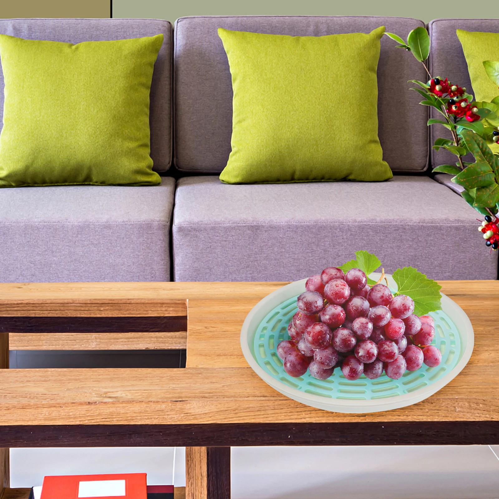 

Double Layer Self-Draining Fruits Bowl Vented Colander Dish Plate Kitchen Vegetable Fruit Storage Premium