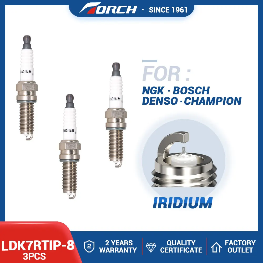 

3PCS Iridium Spark Plugs Torch LDK7RTIP-8 Replace for 1989/ILKR7B8 Denso SXU22HDR8 VXUH22 XUH22TT IXUH22 MITSUBISHI 1822 A011