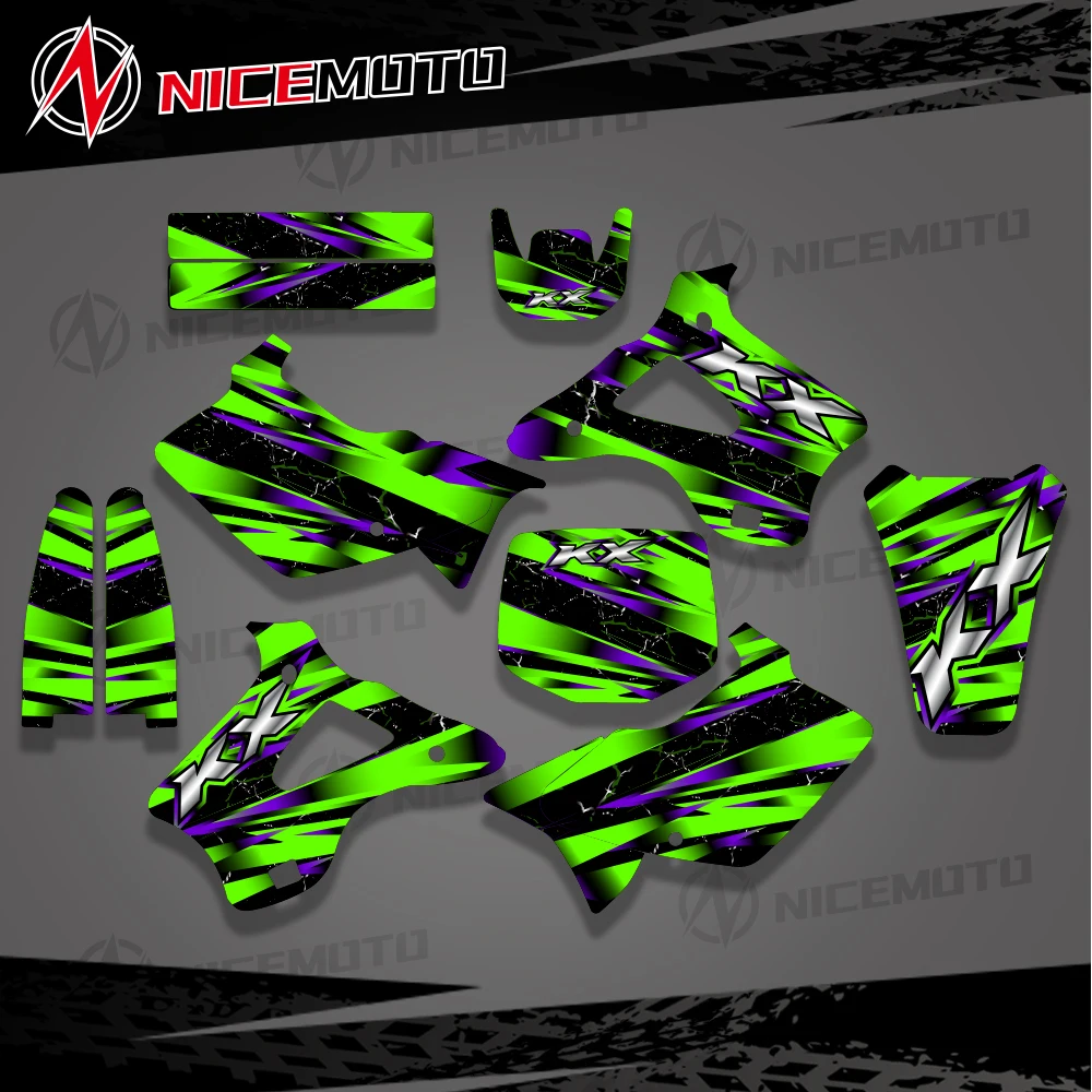 

For Kawasaki KX125 KX250 KX 125 250 1994-1998 1997 1996 1995 Motorcycle Fairing Graphic Backgounds Decals Stickers Kit Customize