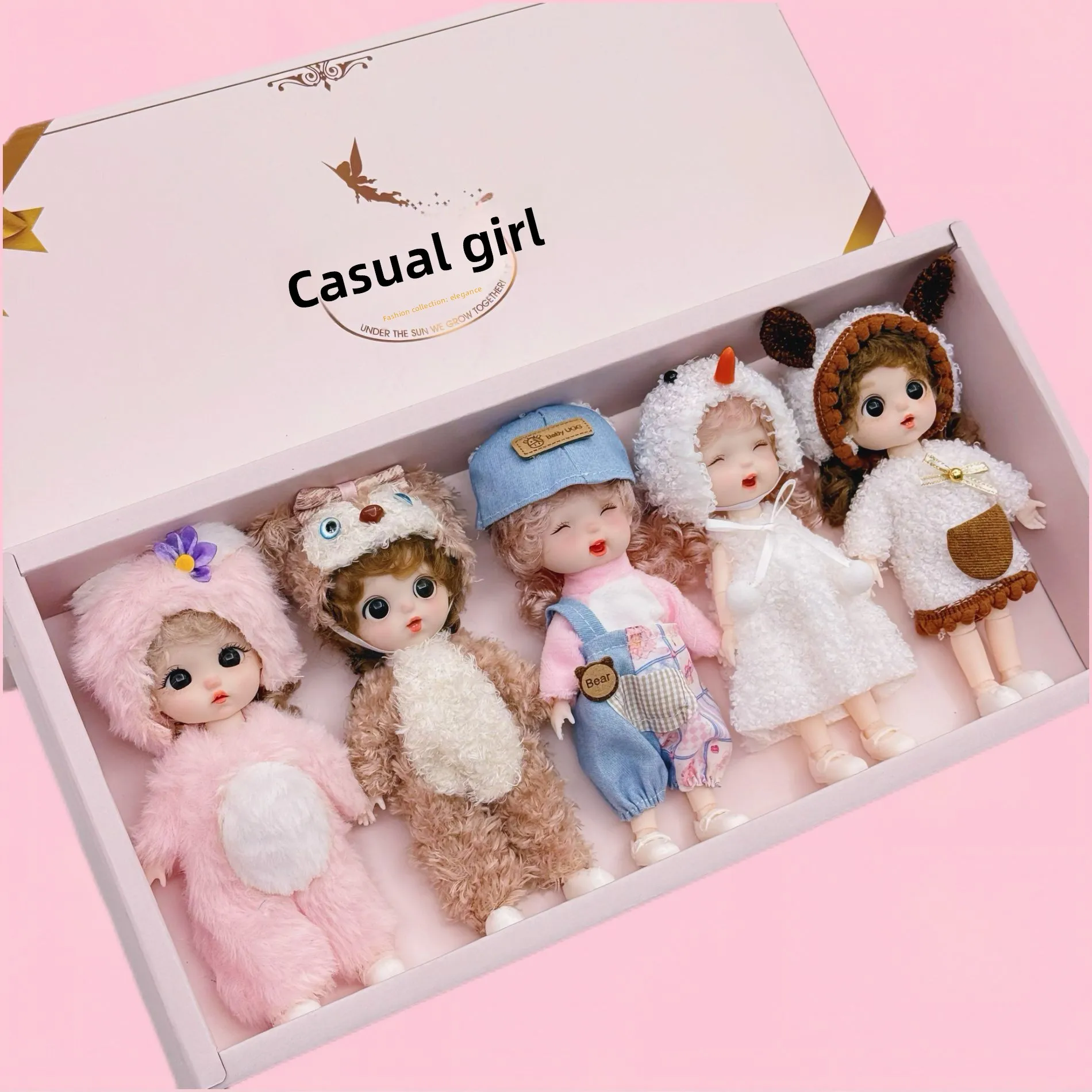 17Cm pop prinses meisje geschenkdoos set speelgoed pop aankleden kinderen speelhuis verjaardagscadeau speelgoed, kinderen prinses schattig