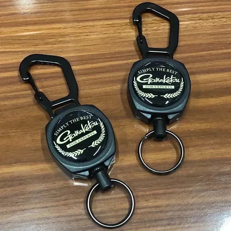 Gamakatsu Retractable Key Chain Reel Badge Holder Fly Fishing Zinger Retractor Quick Release Spring Clip Fishing Accessories