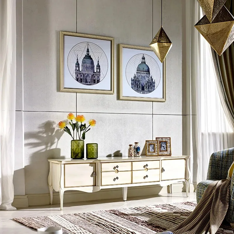 TV cabinet American light luxury living room furniture combination Modern simple locker Storage cabinet
