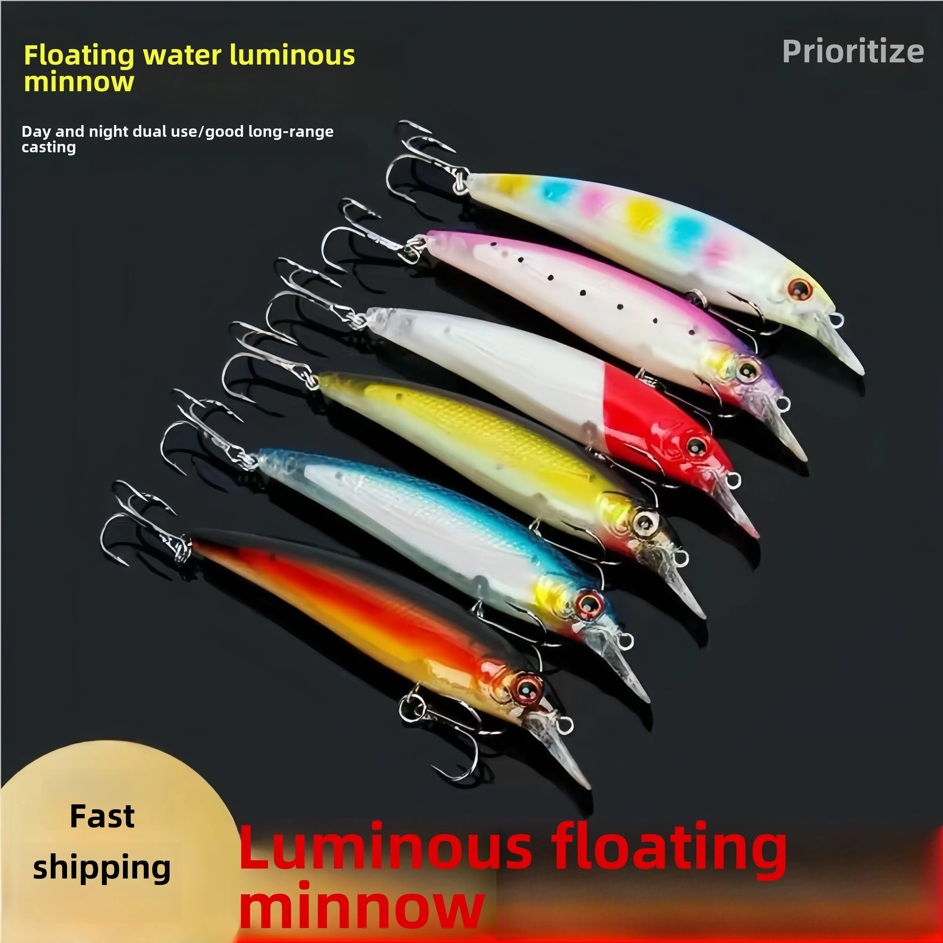 Luminous bait floating small fish freshwater sea fishing kill cockroach perch bait simulation large