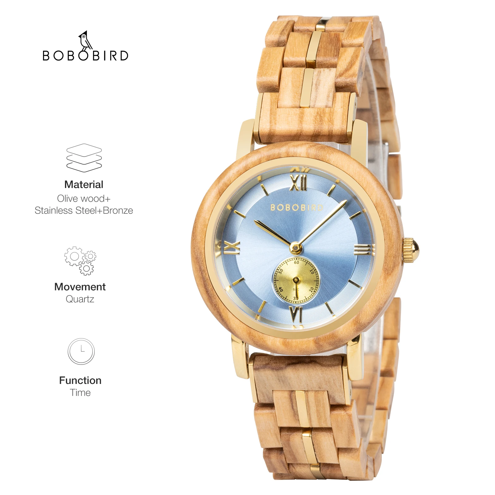 BOBO BIRD Ladies Watch Casual Fashion orologio al quarzo movimento giapponese quadrante rotondo orologi da polso da donna in legno nome personalizzato