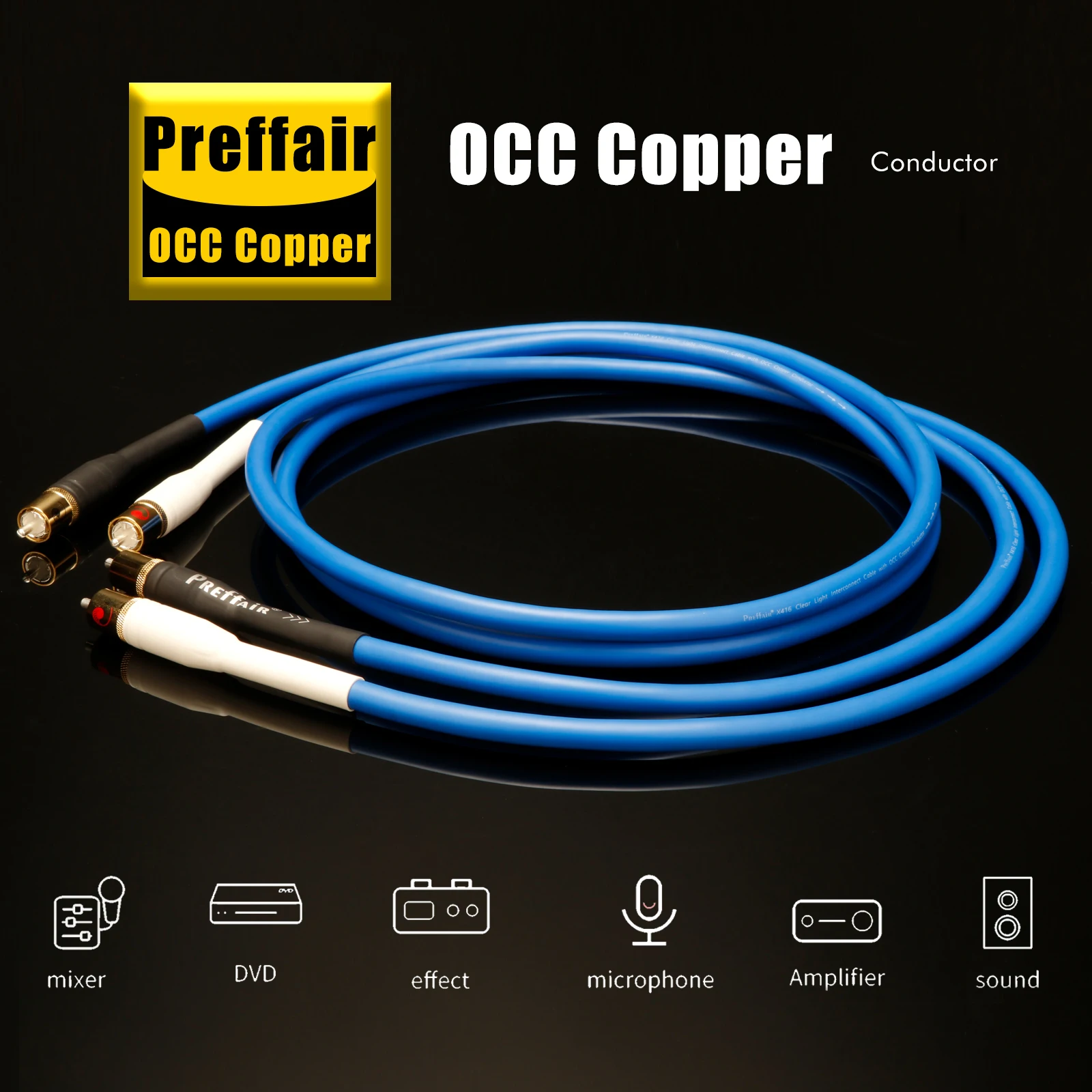 

High quality RCA cables single-crystal silver-plated copper audio cables gold-plated RCA to RCA plugs with individual shielding