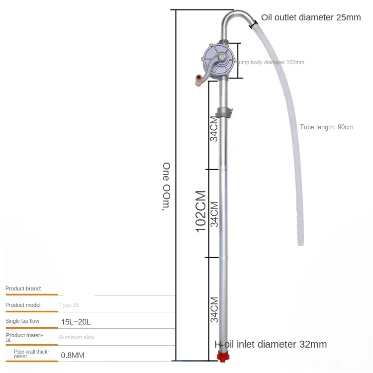 All-aluminum 25mm Hand Pump Portable Rated Flow: 3 Rated Head: 2 Inlet Size: 32