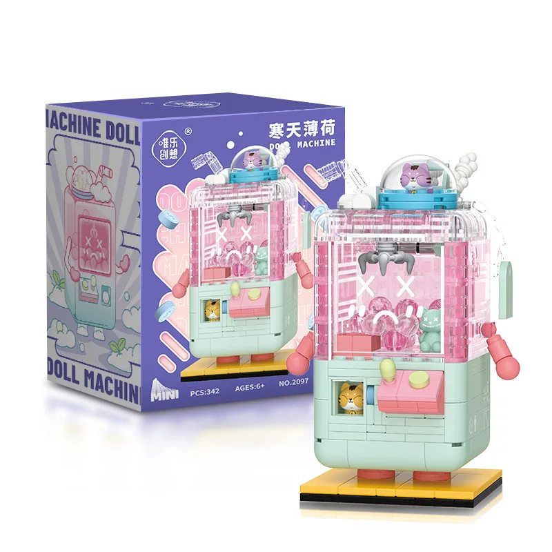 نموذج لعبة كتلة البناء ، آلة رافعة ، سلسلة تمويه ، القلقاس ، الطين ، الثلج ، الفراولة ، المثلجات #4