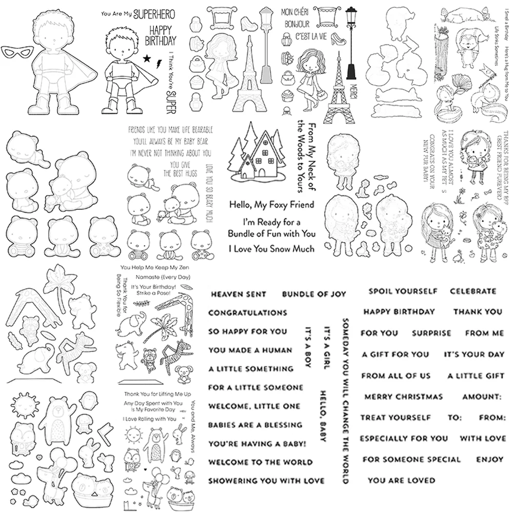 Favorite Friends,Super Boy Clear Stamps or Metal Cutting Dies For DIY Craft Making Card  Photo Album Scrapbooking Decoration