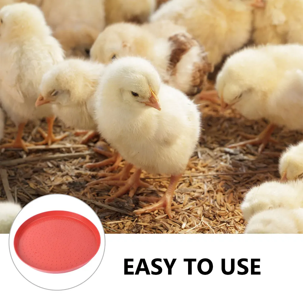 

3Pcs Chicken Feeding Tray Large Round Durable Plastic Fodder Container for Poultry Farm Home Use Chicken Feeding Plate