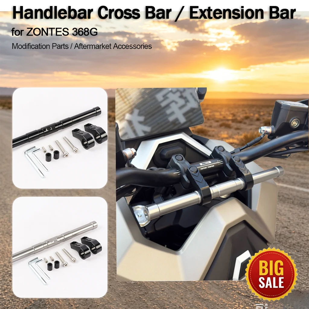 Aluminum Handlebar Cross Bar Navigation Bracket Extension Holder for ZONTES 368G Motorcycle Modification Front Multi-function Ex