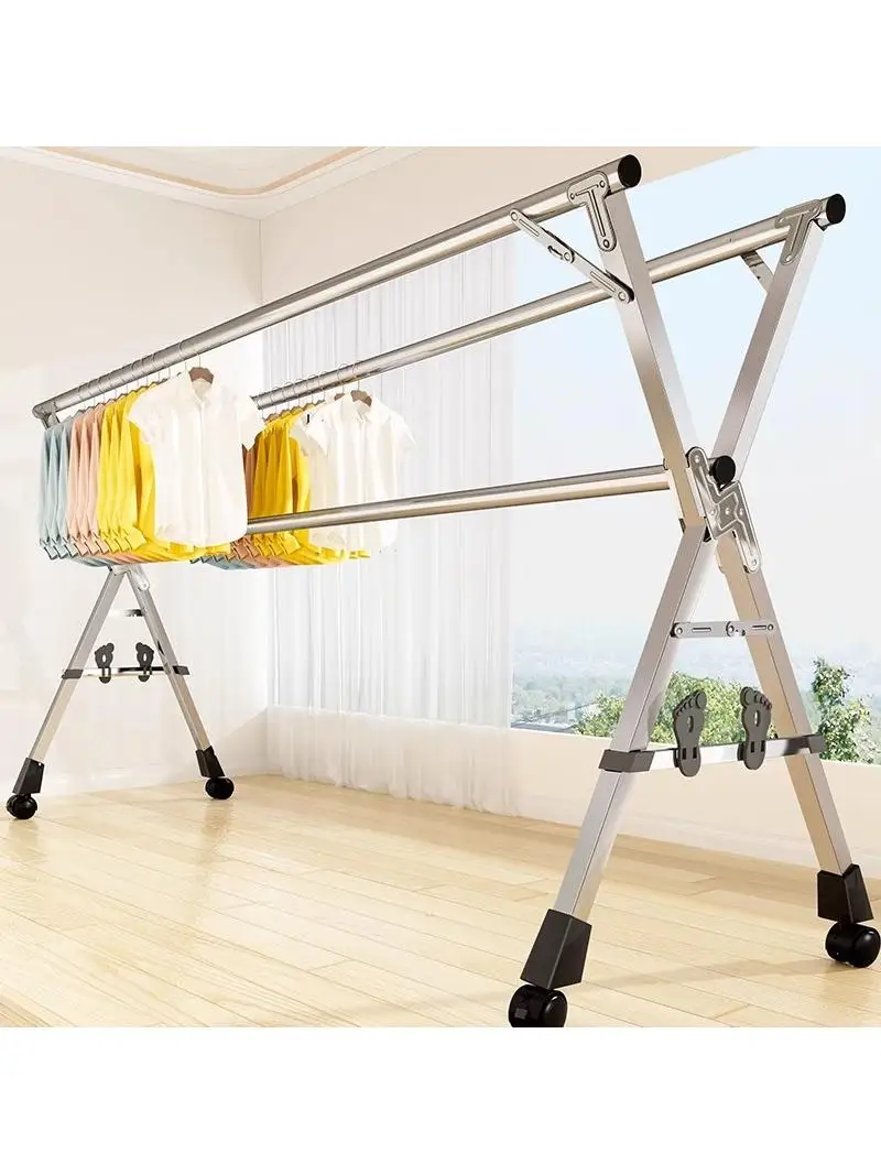 

Сушилка для белья из нержавеющей стали с регулируемой штангой, для использования в помещении и на улице, для балкона и спальни, отдельно стоящая, выдвижная