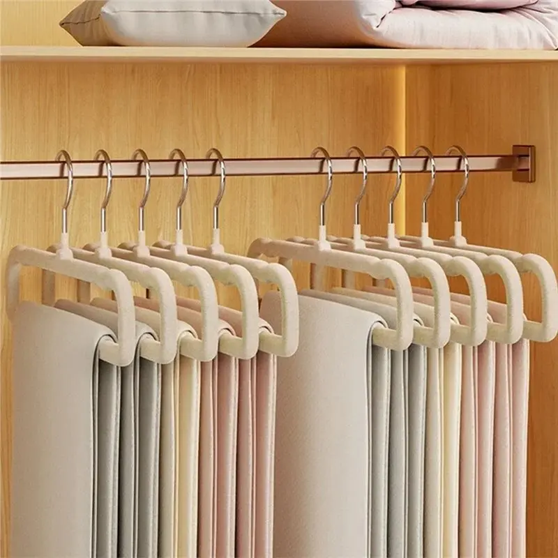 A19F-Beige Kunststoff-Hosenbügel Multifunktionaler Platzsparender Hosen- und Kleiderbügel für Effizientes Trocknen von Kleidung – Detail 7
