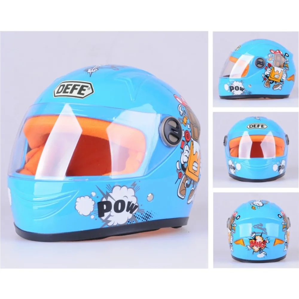 Children Helmet DOT Certification Kids Helmet Full Face Cute Motorcycle Helmet Gift For Boy Girl 45CM-52CM Washable Insert Liner