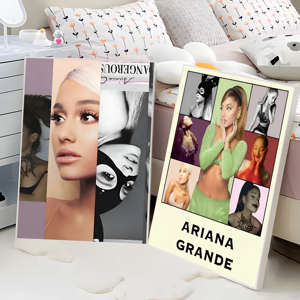 Singer Ariana-Grande Portrait Positions Movie Sticky Posters Vintage Room Home Bar Cafe Decor Room Wall Decor