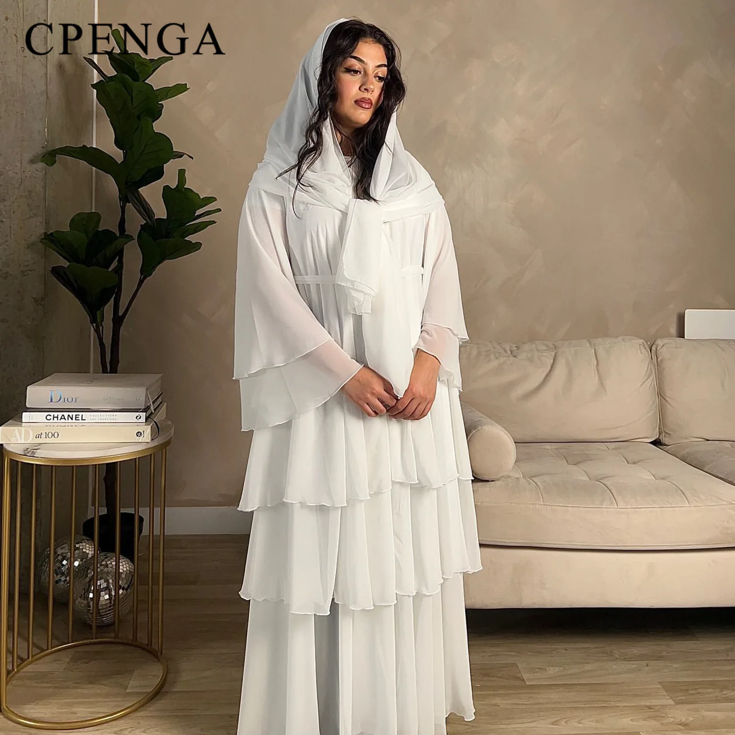 

Two Piece Dubai Abaya Set with Hijab Ramadan Muslim Women Modest Cardigan Dress Islamic Holiday Robe Eid Turkey Kaftan Robe