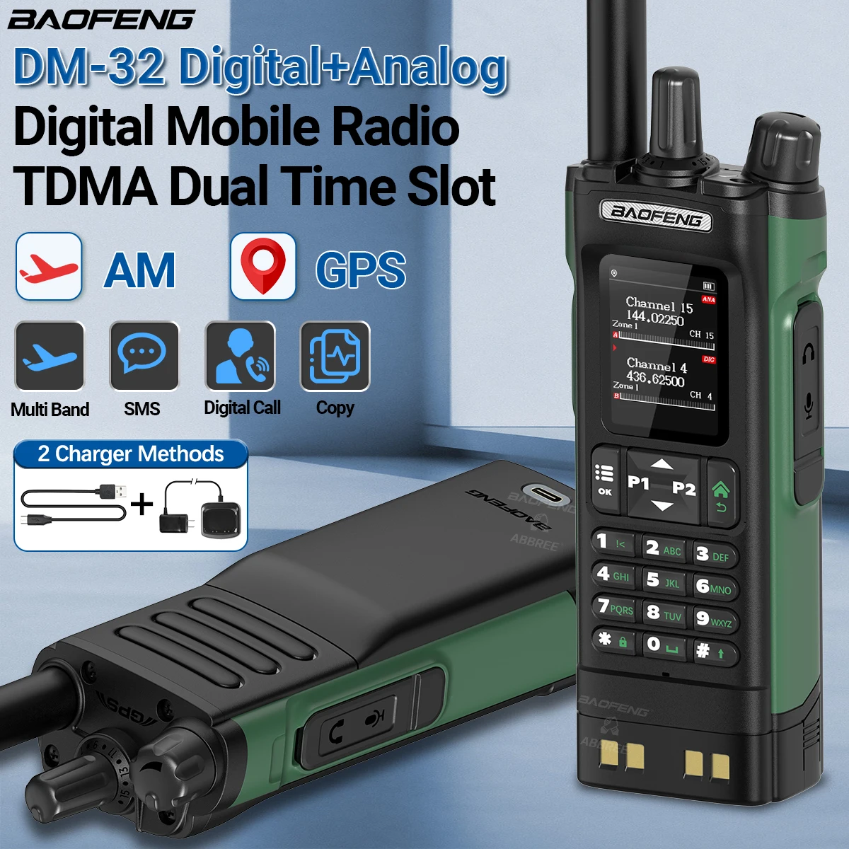 Baofeng DM-32 radio DMR walkie talkie GPS con APRS