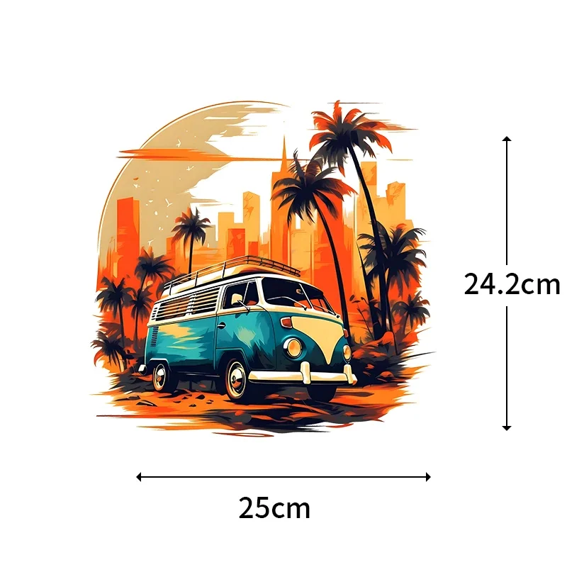 Custom Summer City Scenery Car Decals PVC Waterproof Sunscreen Vinyl Stickers Exterior Auto Accessories