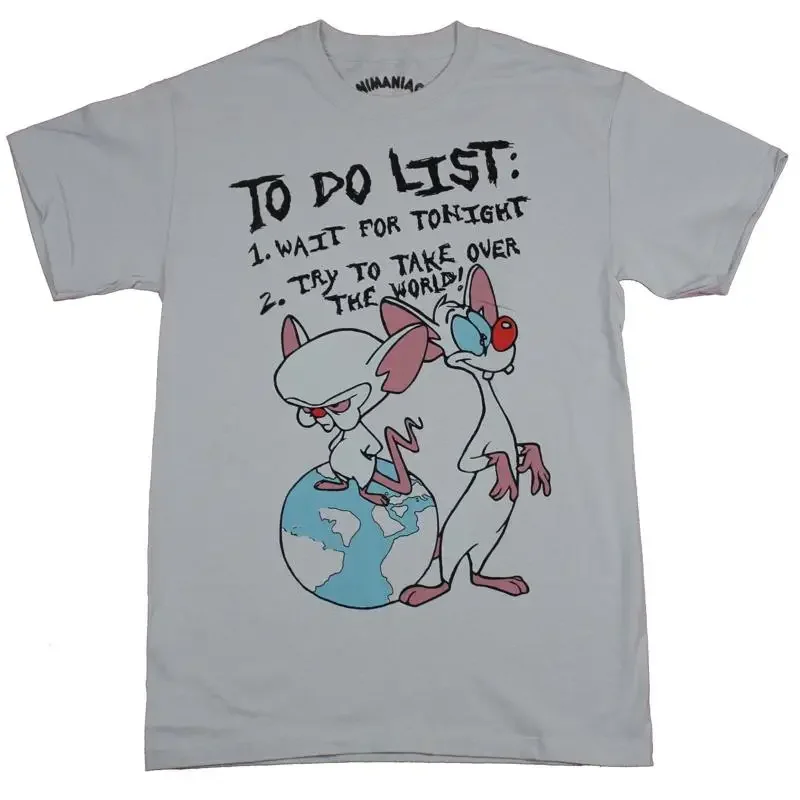 Pinky and the Brain Neues T-Shirt für Erwachsene, To-Do-Liste, Take Over World