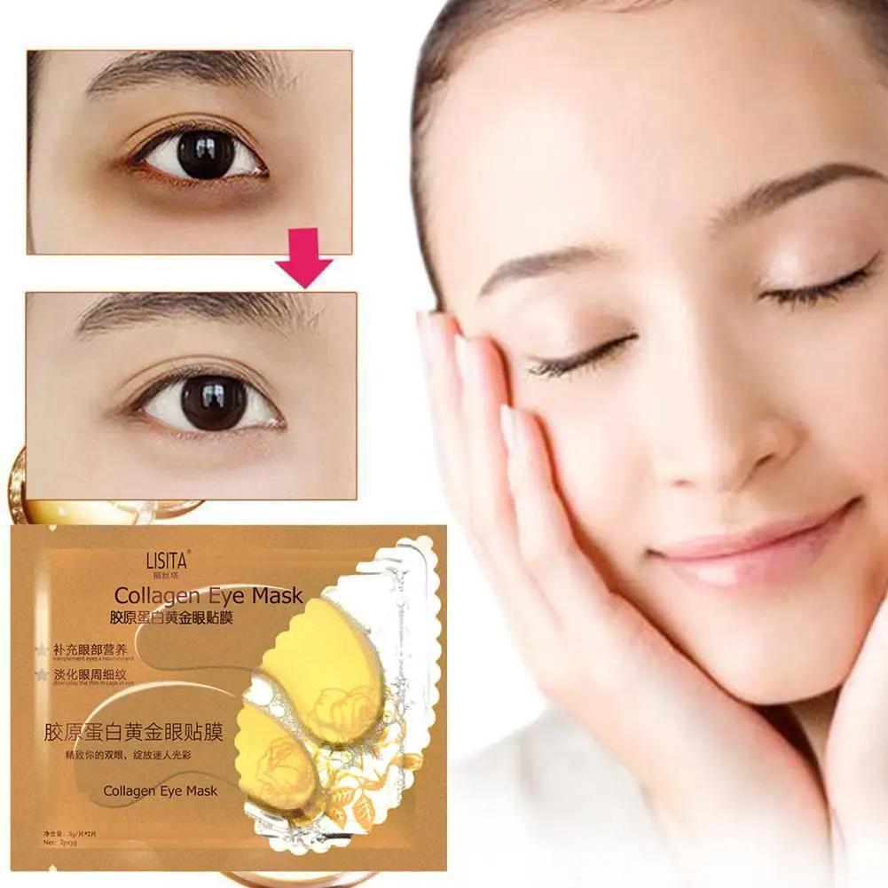 1pair Collagen Golden Eye Anti Dark Circles Eye Bags Moisturizing Firming For Eye Beauty Skinacare S2q6