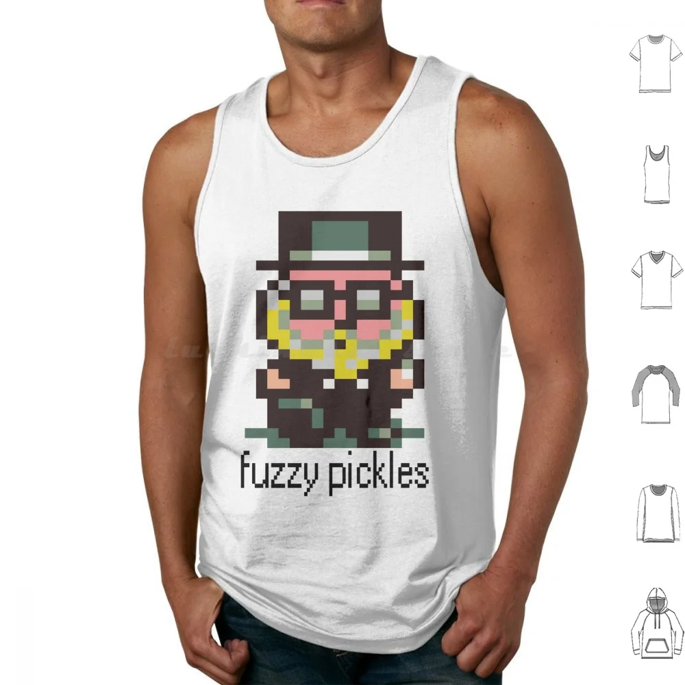 Fuzzy Pickles Tank Tops Print Cotton Earthbound Fuzzy Pickles Camera Ness Onett