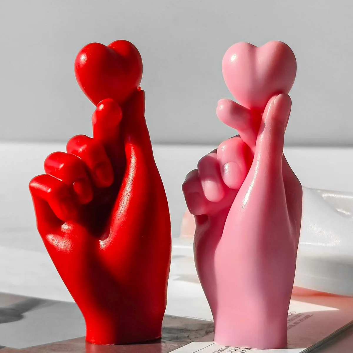 

Форма для свечей в форме сердца на День святого Валентина, сделай сам, ароматические свечи на палец, мыло, силиконовые формы, гипсовая смола, шоколад, изготовление выпечки