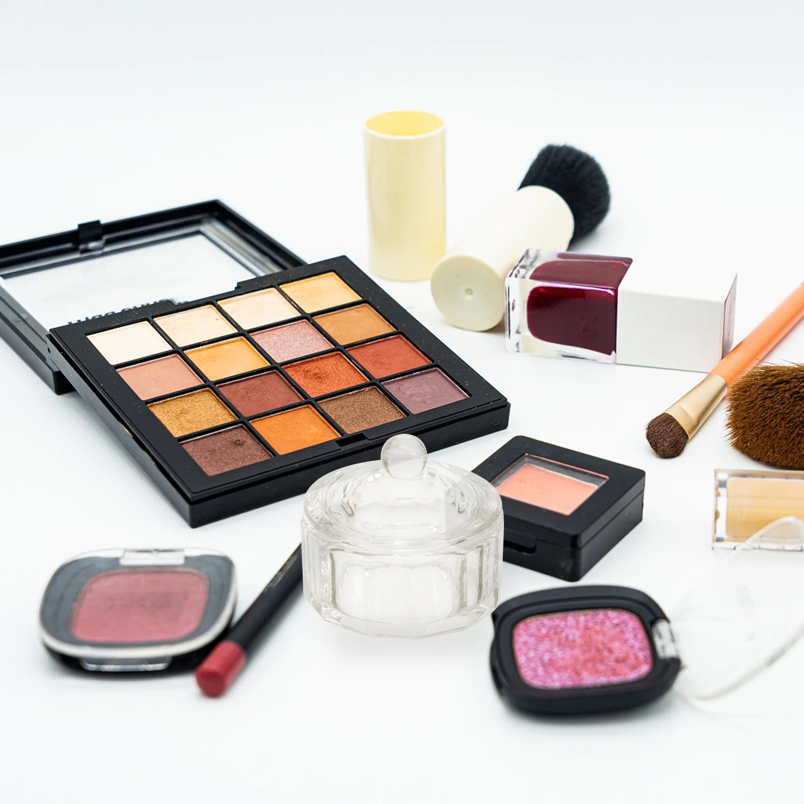 

Dappen Dish Nail Liquid Holder 2pcs Crystal Glass Nail Cups for Acrylic Manicure Tools with Lids Salon Quality