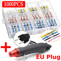 100-1000PCS Solder Seal Wire Connectors Heat Shrink Solder Butt Connectors Kit Automotive Marine Insulated with 300W Hot Air Gun