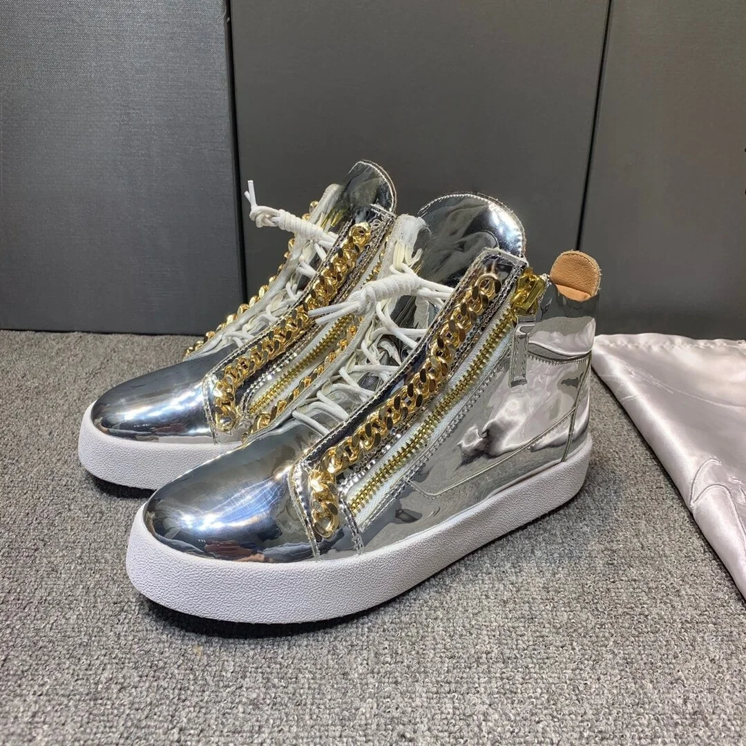 

Top Hight Quality Casual Sneakers For Men and Women Real Leather Brand Designer Unisex Tennis Shoes GZ Zipper Loafer Shoes G990
