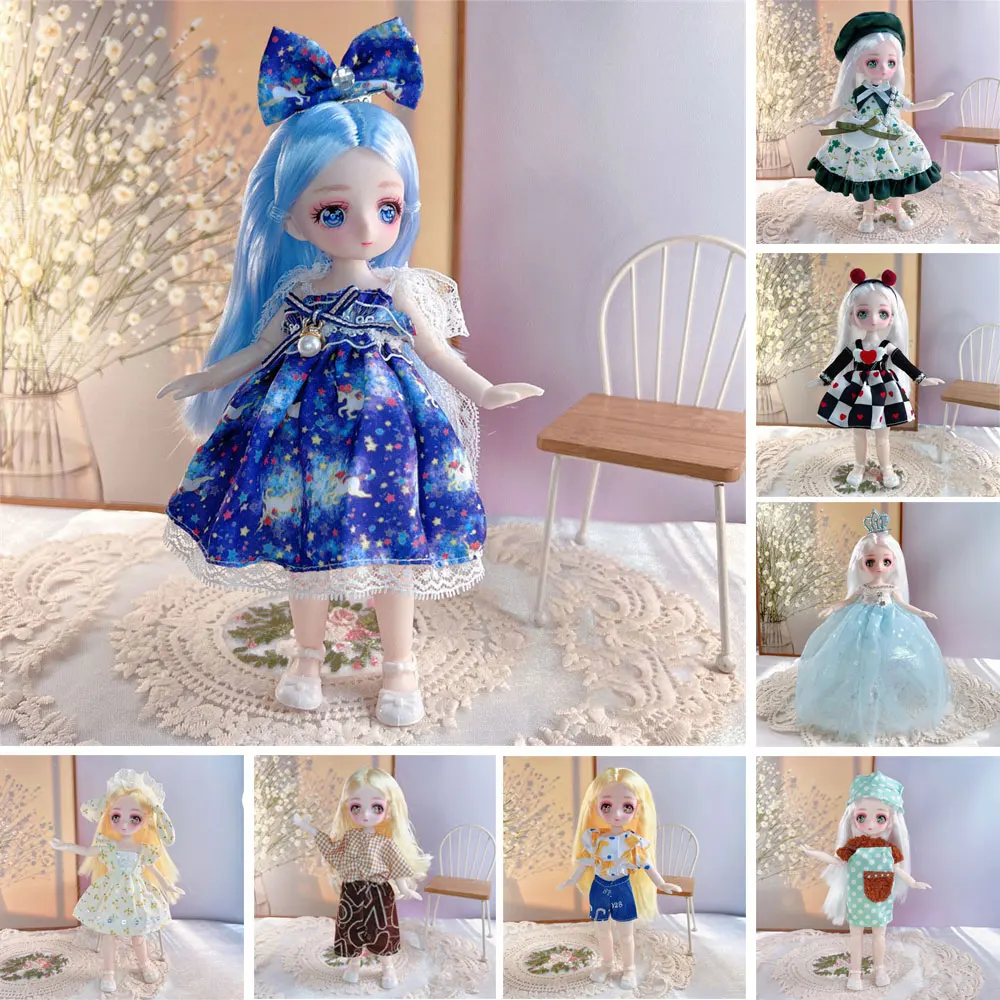 Cute  Anime Eyes 23cm Bjd Byte Dolls for Girls DIY Dress Up Attractive Figures Comic Face Doll for Birthday Holiday Gift Toys