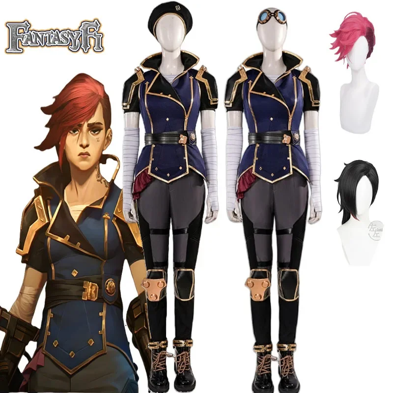 

Anime LOL Arcane Season 2 Caitlyn Kiramman VI Women Cosplay Costume LOL Fashionable Handsome Wig Halloween Uniform