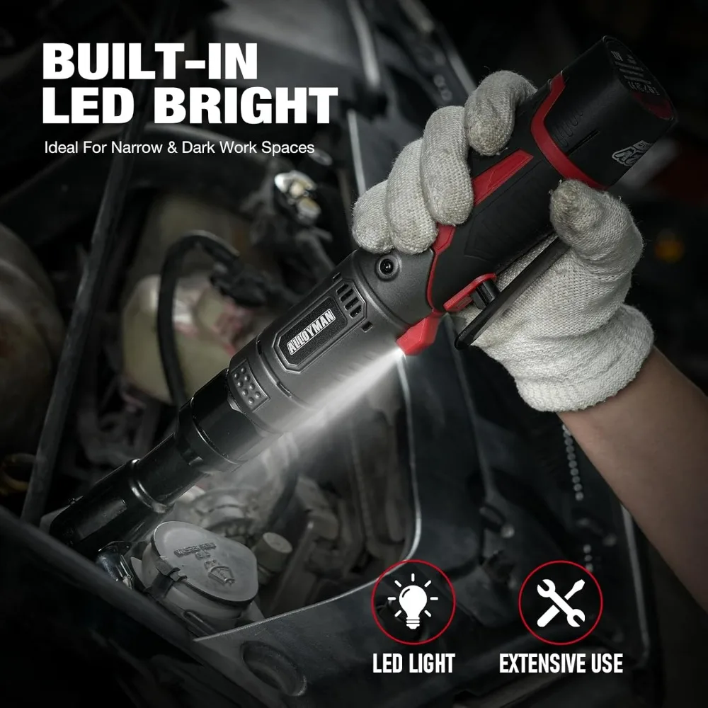 Alloyman 3/8 "مجموعة مفاتيح ربط بسقاطة لاسلكية 60FT-LBS 80N.m سقاطة كهربائية 12 فولت مجموعة مفاتيح مقبس الطاقة الممتدة سرعة متغيرة #6