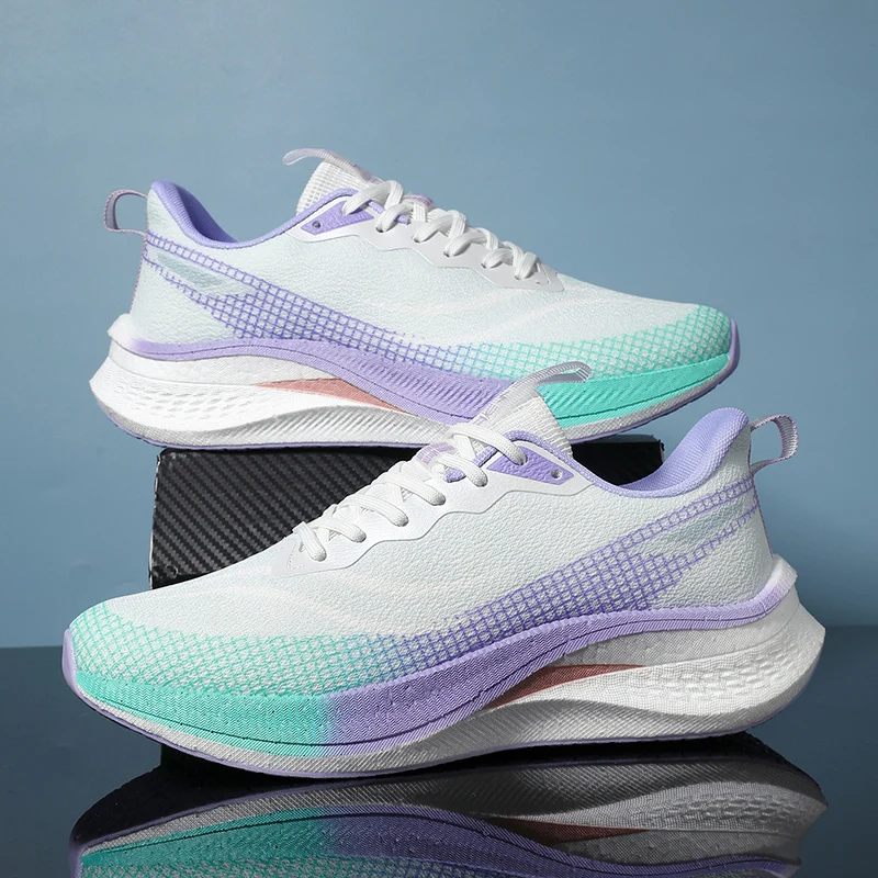 

Women Running Shoes Mesh Breathable Flat Outdoor Sports Lace-up Sneakers 2025 New Teen Training Jogging Shoes for Man
