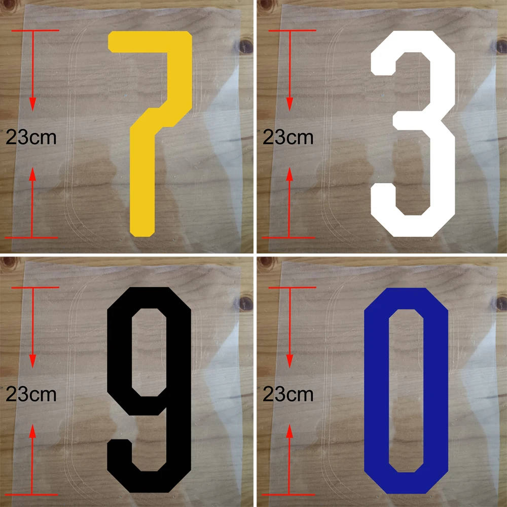 Super home away 23cm Adult Size Football Nameset Number Customize Iron On Soccer Nameset Patches Number Printing Soccer Patch