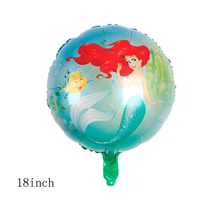 9pcs/Set The Little Mermaid Ariel Birthday Party Foil Balloons Decoration Baby Shower Fish Tail Shell Shape Helium ballon Supply