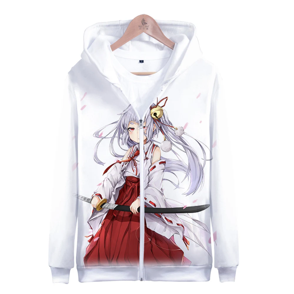 Manga Cool Armed Girl's Machiavellism 3D Zip-up High Street Casual Fashion Women's Zipper Hooded SweatshirtPersonality Hoodie