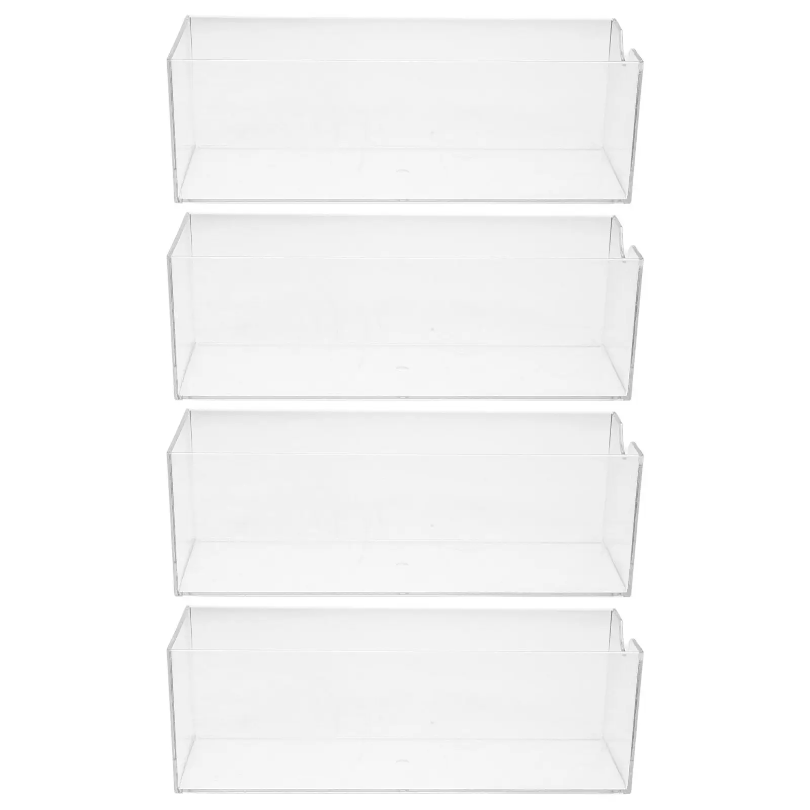 4Pcs Clear Desktop Organizer Box Office Pen Holder Plastic Stackable Storage Rack Transparent Multifunctional Stationery Drawer