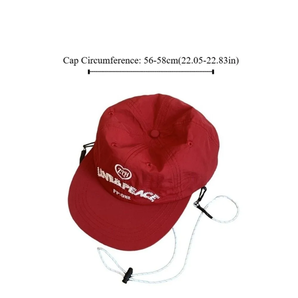 Berretto da baseball con lettera coreana di tendenza Berretto da baseball con coulisse regolabile traspirante Visiere da donna versatili in cotone estivo