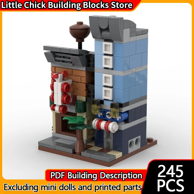 

Модель City Street View MOC, строительные кирпичи, архитектура, офис, мини-модульная технология, детские праздничные подарки, сборные игрушки, костюм