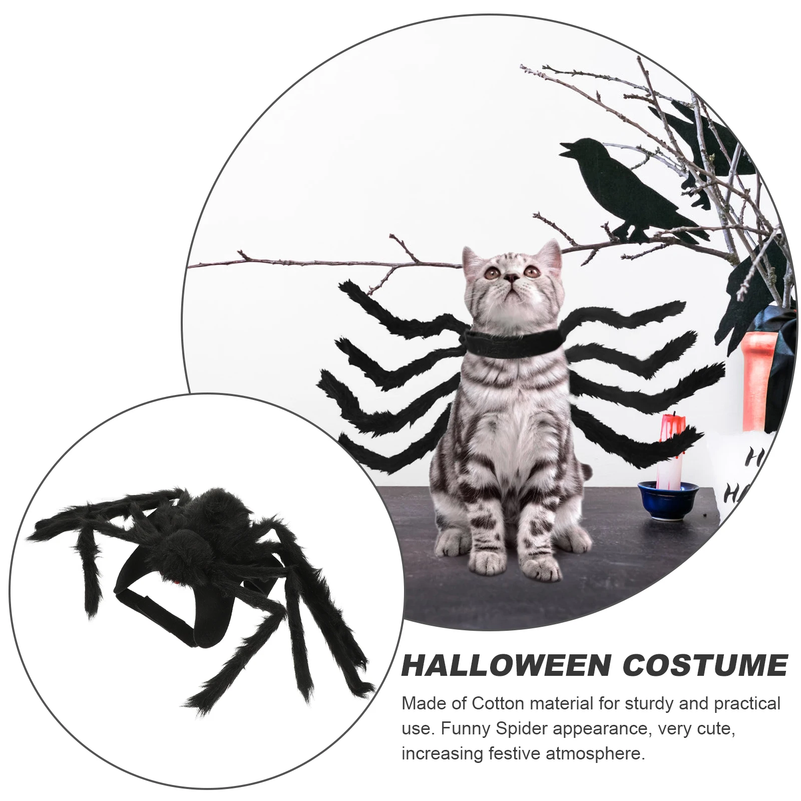 

Small Dog Spider Costume Pet Supplies Clothes Funny Halloween Accessories Creative Festive Daily Wear Safe Material Practical
