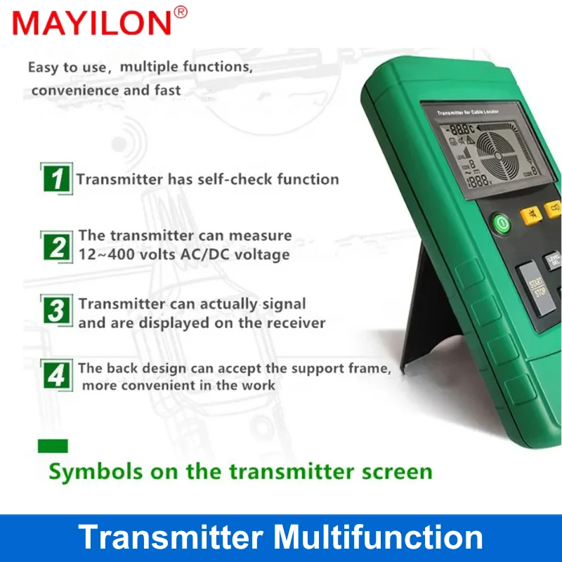 MAYILON-rastreador de cables Digital MY6818, Detector de cables portátil, localizador de cables de suelo y pared subterránea, trazador de cables de