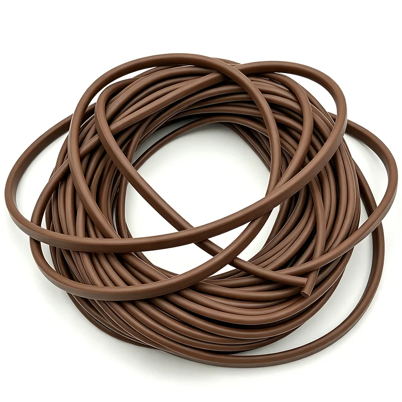 1/2/3/5/10 meter Brown Fluororubber Sealing Strip, Diameter 1.5-8 Millimeters, Automotive Engine High-temperature Sealing Strip.