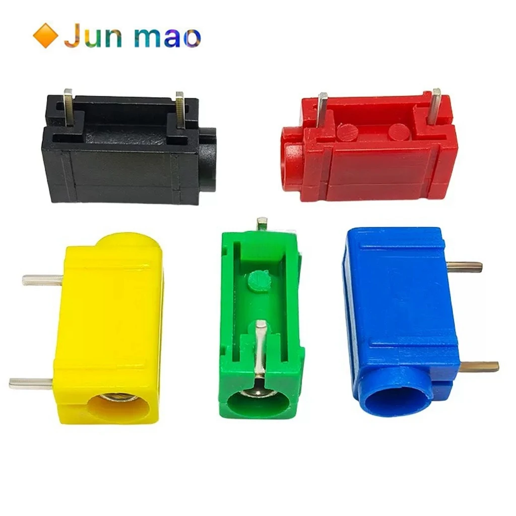 2pcs Side overlay 4mm banana socket with pin soldering PCB circuit board soldering board test plug panel socket socket socket