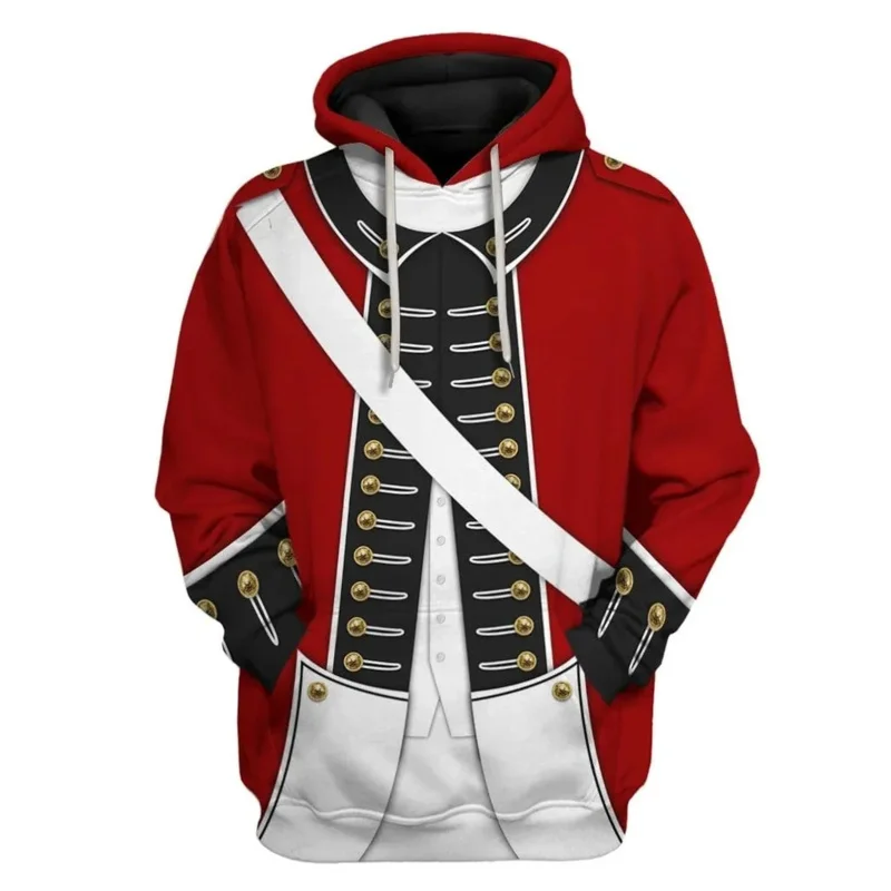 Sweat à capuche Napoléon rouge imprimé en 3D pour hommes, veste zippée, sweat-shirt d'Halloween, costume de cosplay, pull décontracté, haut, RZ2861, nouveau