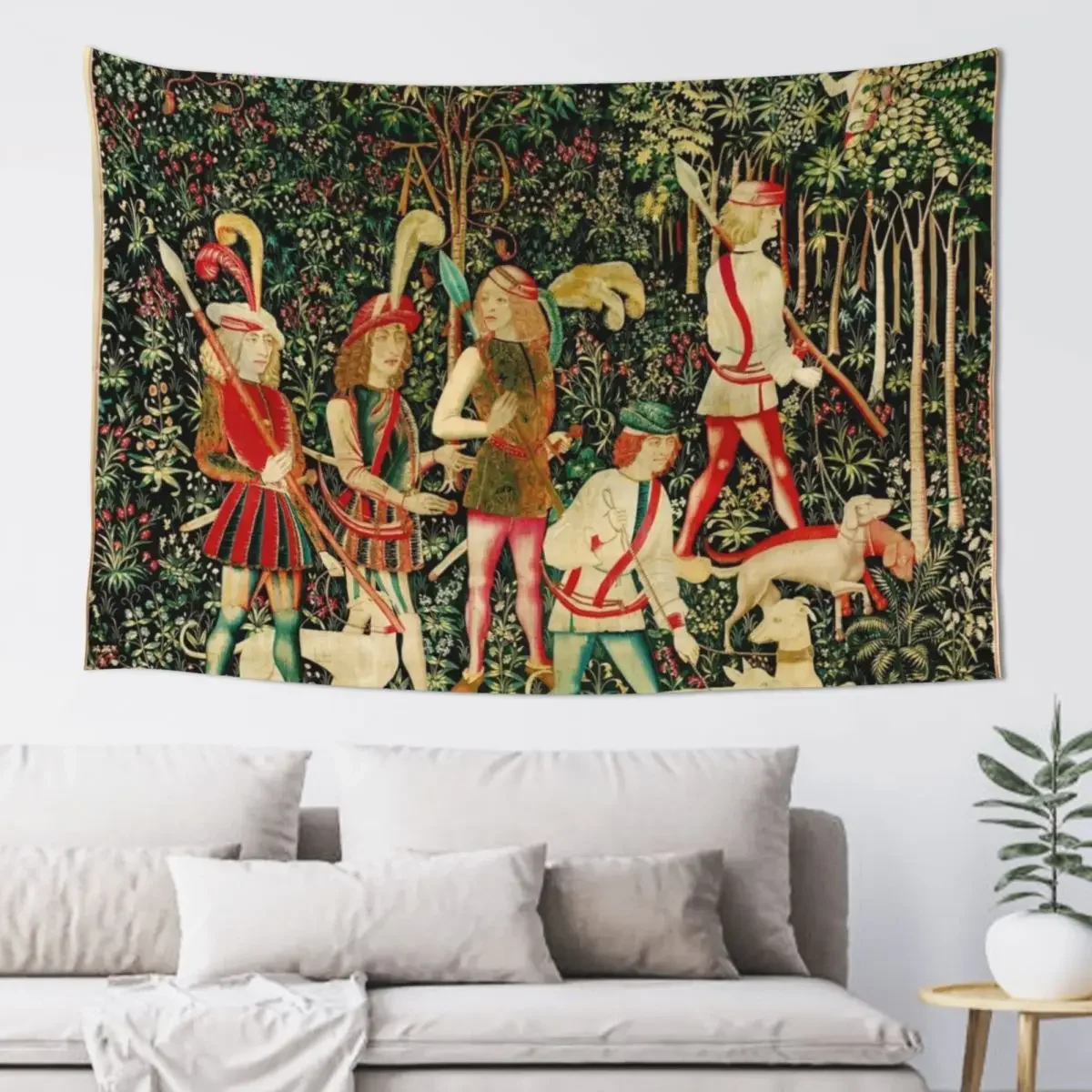 

HD The Hunt of the Unicorn (1494 aprox) Tapestry Luxury Living Room Decoration Decor For Bedroom Wall Carpet Tapestry