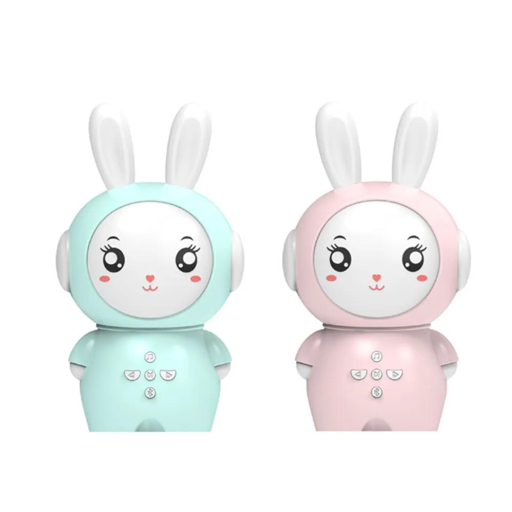 Crianças educação precoce pequeno coelho máquina de história criança iluminação leitor música brinquedo aprendizagem do bebê para crianças diversão à dormir