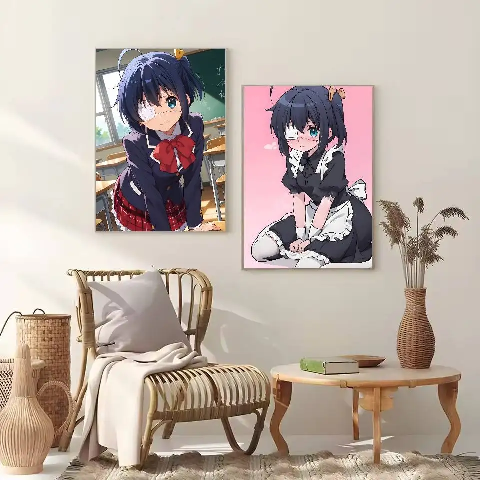 أنيمي الحب Chunibyo الأوهام الأخرى تاكاناشي ريكا ملصق ذاتية اللصق الفن ورق مقاوم للماء ملصق جدار غرفة المقهى
