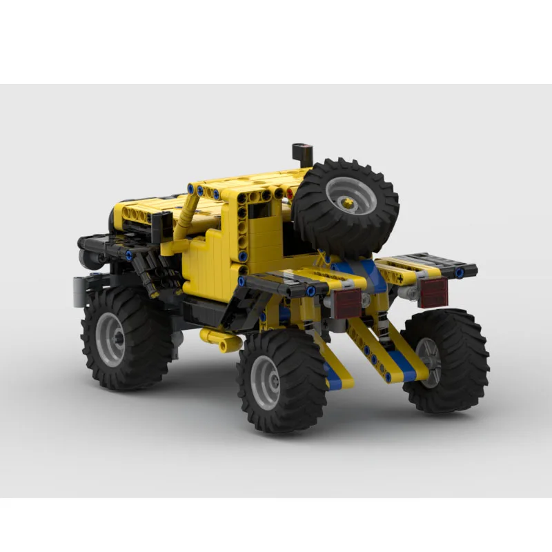 MOC-99645 نموذج مكعبات بناء شاحنة صفراء صغيرة كلاسيكية جديدة، 543 قطعة، هدية لعبة عيد ميلاد وعيد الميلاد للأولاد والكريسماس #4